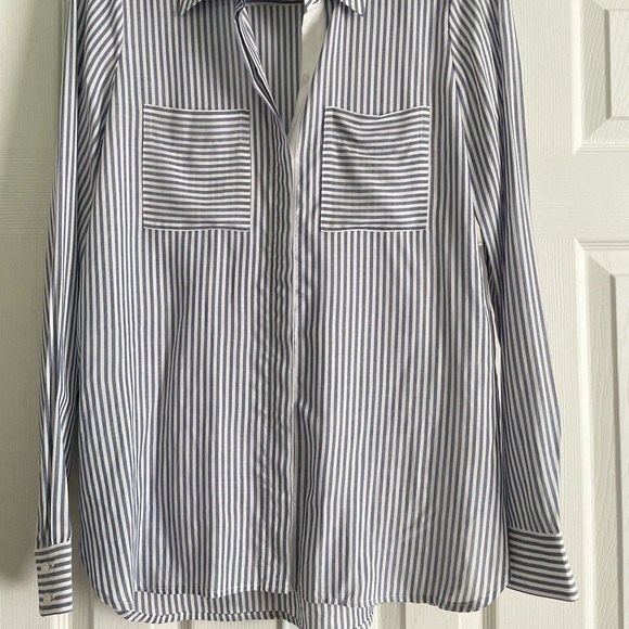 ***SOLD*** WHBM Boyfriend striped button up - Picture 3 of 6